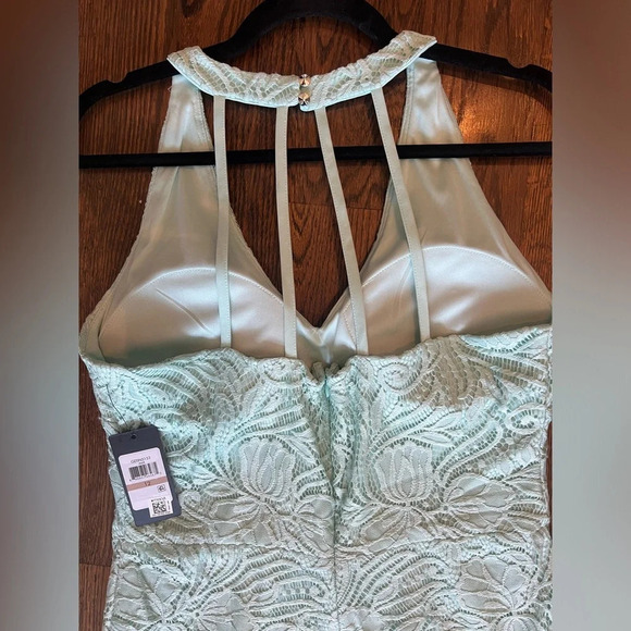 NWT Guess  Women's Knee Length Sleeveless V-Neck Bodycon Dress Teal Sz 12 A6071 - Picture 8 of 8